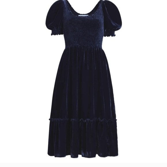 Hill House Home NWOT Louisa Dress in Blue Velvet sz XL - Picture 3 of 6